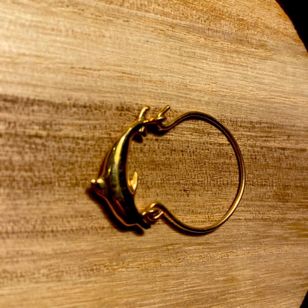Vintage 80’s 14K Dolphin Charm Carrying Pendant - Picture 3 of 6